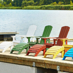 Beliani Evergreen Outdoor Garden Chair With Integrated Footstool, Matt Green, Plastic Wood And Stainless Steel - thumbnail 1