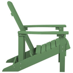 Beliani Evergreen Outdoor Garden Chair With Integrated Footstool, Matt Green, Plastic Wood And Stainless Steel - thumbnail 5