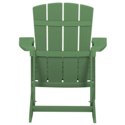 Beliani Evergreen Outdoor Garden Chair With Integrated Footstool, Matt Green, Plastic Wood And Stainless Steel - thumbnail 6