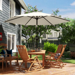 Outsunny 2.6M Garden Parasol Umbrella With Aluminium Pole, Tilt, Crank - thumbnail 9