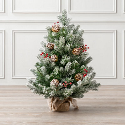 Christow Christmas Artificial Frosted Green Wreath - image 1
