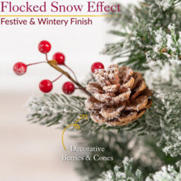 Christow Christmas Artificial Frosted Green Wreath - thumbnail 4