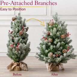 Christow Christmas Artificial Frosted Green Wreath - thumbnail 6