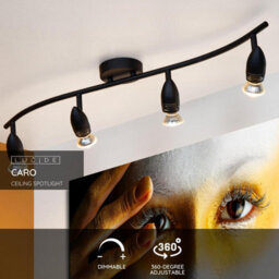 Lucide Caro Modern Ceiling Spotlight Bar - 4Xgu10 - Black - thumbnail 2