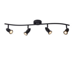 Lucide Caro Modern Ceiling Spotlight Bar - 4Xgu10 - Black - thumbnail 1
