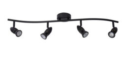 Lucide Caro Modern Ceiling Spotlight Bar - 4Xgu10 - Black - thumbnail 3
