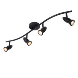 Lucide Caro Modern Ceiling Spotlight Bar - 4Xgu10 - Black - thumbnail 7