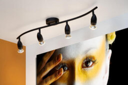 Lucide Caro Modern Ceiling Spotlight Bar - 4Xgu10 - Black - thumbnail 4