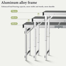 4Ft Folding Camping Table Aluminium Picnic Portable Party Bbq Outdoor & 4 Stools - thumbnail 4