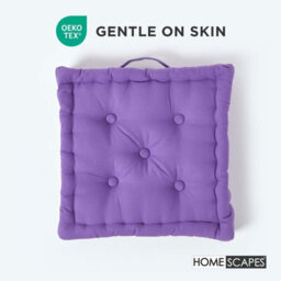 Homescapes Cotton Purple Floor Cushion, 50 X 50 Cm - thumbnail 3