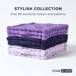 Homescapes Cotton Purple Floor Cushion, 50 X 50 Cm - thumbnail 6