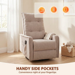 Homcom Massage Recliner Armchair, Swivel Rocking Recliner Chair, Brown - thumbnail 7