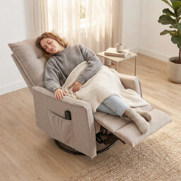 Homcom Massage Recliner Armchair, Swivel Rocking Recliner Chair, Brown