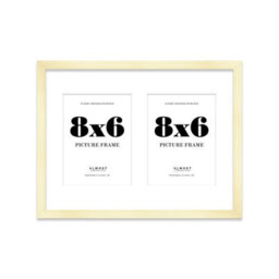 16X12 Inch 2 Opening Photo Collage Frame, Display Two 8X6 Inch Photos, Multi Aperture Family Picture Frame, Gold - thumbnail 2