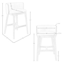 Angel Cerda Stylish Brown Leatherette Bar Stool For Dining Room - thumbnail 7