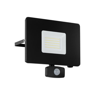 High-Performance Ip44 Outdoor Flood Light With Pir Sensor - 50W Led In Black Aluminium - image 1