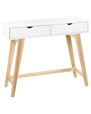 Wyld and Coco Nordicluxe Console Table White Lacquered Top And Light Pine Legs 101X36X78 Cm - image 1