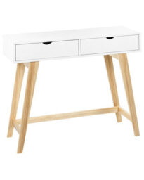 Wyld and Coco Nordicluxe Console Table White Lacquered Top And Light Pine Legs 101X36X78 Cm - thumbnail 1