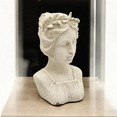 Minster Bust Ornament - Resin - L22 X W19 X H38 Cm - Cream