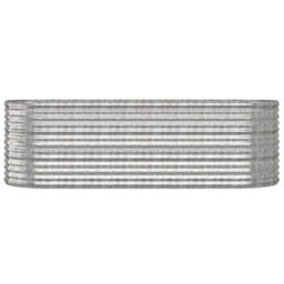 Berkfield Garden Planter Powder-Coated Steel 224X80X68 Cm Silver - thumbnail 3