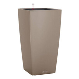 41Cm Tall Planter,  Sand Brown Plastic Lechuza Cubico Color Self-Watering Planter With Water Level Indicator H41 L22 W22 Cm