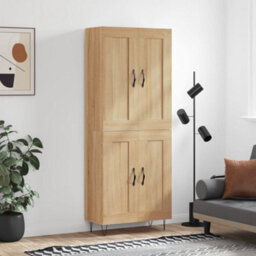 Berkfield Highboard Sonoma Oak 69.5X34X180 Cm Engineered Wood - thumbnail 1
