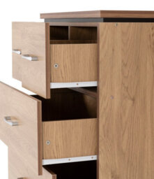 Seconique Charles 3+2 Drawer Chest Of Drawers In Oak Veneer With Dark Walnut Trim - thumbnail 8