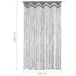 Berkfield Macrame Curtain Anthracite 140X240 Cm Cotton - thumbnail 6