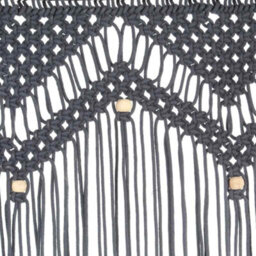 Berkfield Macrame Curtain Anthracite 140X240 Cm Cotton - thumbnail 5