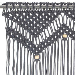 Berkfield Macrame Curtain Anthracite 140X240 Cm Cotton - thumbnail 4