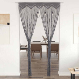 Berkfield Macrame Curtain Anthracite 140X240 Cm Cotton