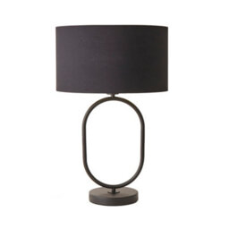 Valuelights Antonia Black With Metallic Gold Inner Drum Shade Matte Black Oval Table Lamp - thumbnail 7