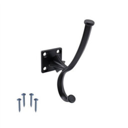 Keypak 5 Pack Rustic Country Hook Black Metal - Vintage Heavy Duty Wall Mounted Coat Hook, Easy Installation - thumbnail 2