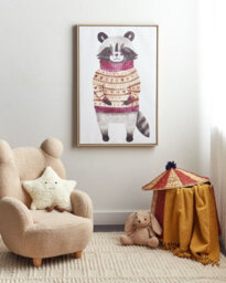 Beliani Canvas Campli Animal Motif 63 X 99 Cm Grey - thumbnail 2