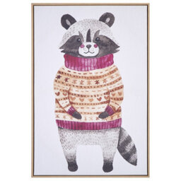 Beliani Canvas Campli Animal Motif 63 X 99 Cm Grey - thumbnail 1