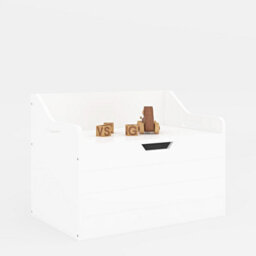 Wooden Toy Box, Kids Bench And Storage Chest With Safety Hinged Lid, Handles,organizer Cabinet For Playroom Bedroom - thumbnail 4