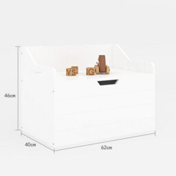 Wooden Toy Box, Kids Bench And Storage Chest With Safety Hinged Lid, Handles,organizer Cabinet For Playroom Bedroom - thumbnail 5