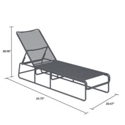 Dorel Nyla Sun Lounger Charcoal 1670X990X520mm - thumbnail 4