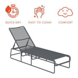 Dorel Nyla Sun Lounger Charcoal 1670X990X520mm - thumbnail 5