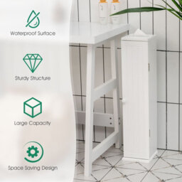 Costway Compact Toilet Tissue Storage Tower Freestanding Paper Towel Holder W/ Detachable Shelf - thumbnail 5