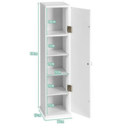 Costway Compact Toilet Tissue Storage Tower Freestanding Paper Towel Holder W/ Detachable Shelf - thumbnail 2