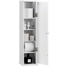 Costway Compact Toilet Tissue Storage Tower Freestanding Paper Towel Holder W/ Detachable Shelf - thumbnail 1