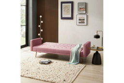Home Detail Windsor Sofa Bed, Pink Velvet Rose Gold Legs - thumbnail 2