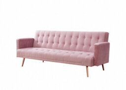 Home Detail Windsor Sofa Bed, Pink Velvet Rose Gold Legs - thumbnail 4
