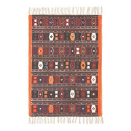 Homescapes Cotton Kilim Printed Rug Terracotta,black And Brown Design,70 X 120 Cm - thumbnail 2