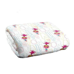 Trolls Silky Patterned Soft Touch Blanket White/pink (One Size) - thumbnail 3