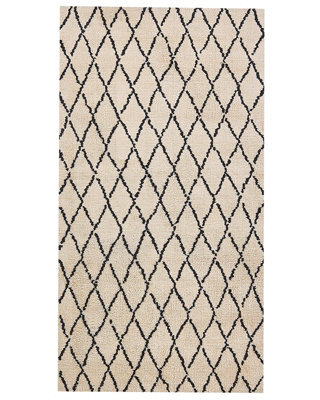 Wyld And Coco Beige And Black Geometric Area Rug 80 X 150 Cm Modern Low-Pile Indoor Rug - image 1
