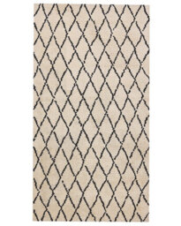 Wyld And Coco Beige And Black Geometric Area Rug 80 X 150 Cm Modern Low-Pile Indoor Rug - thumbnail 1