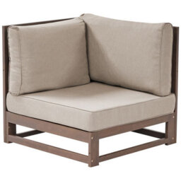 Beliani Garden Lounge Set With Table 5 Seater Timor Modular Certified Acacia Wood Dark Brown - thumbnail 6