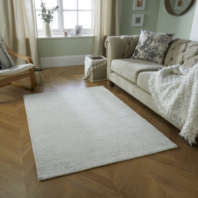 Melrose Soft Textured Grey Distressed Look Design Small Indoor Area Rug 080/150Cm - image 1